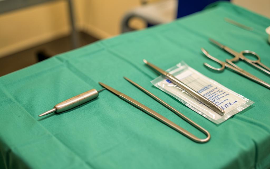 حقل جراحي معقم مجهز لاستئصال آفة جلدية
